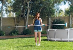 Intex Deluxe Pool Vacuum Maintenance Kit with Curved Wall Brush and Pole