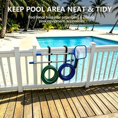 2 Pack Upgraded 3-Tier Pool Fence Hooks Pool Equipment Adjustable Heavy Duty