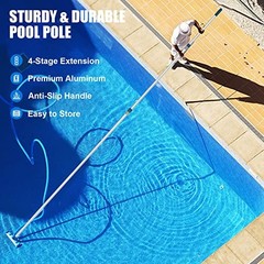 Professional 16 Foot Telescopic Aluminum Swimming Pool Pole – Attach 16ft