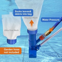 Upgraded Swimming Pool Spa Jet Vacuum Cleaner with Brush & 56&Prime; Pole,for Above…