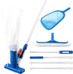 Pool Cleaning Kit: Jet Vacuum, Brush, Skimmer Net & 47-61&Prime; Pole