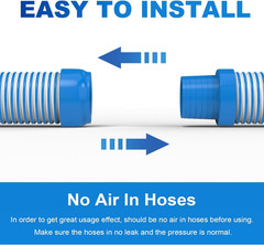 26ft Pool Vacuum Hose, 1.5&Prime; Cuffs, Fits Most Inground Automatic Cleaners