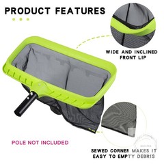 Swimming Pool Leaf Skimmer Net,Reinforced Frame Deep Rake Net