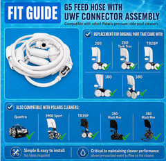 G5 Pool Cleaner Feed Hose Replacement Compatible with Polaris 280, 380, 180, 39
