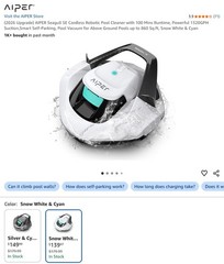 AIPER Seagull SE Cordless Robotic Pool Cleaner – White