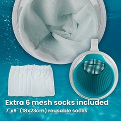 Xtremepowerus Heavy Duty In-Line Pool Leaf Canister Large Mesh Mesh Bag Fits