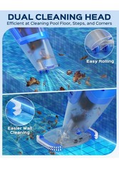 Cordless Pool Vacuum with Telescopic Pole, 18.5 GPM Powerful Suction – Deep Blue