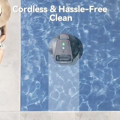 Sleek X1 Robotic Pool Vacuum: 2.5h Recharge & Versatile for Any Pool Surface