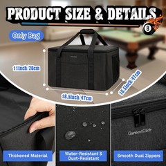 Durable Pool Ball Cleaner Storage Bag, Padded Carry Case for Billiard Accessorie