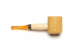 Missouri Meerschaum Mini Varnished Gold Stem 1 Count (Pack of 1), Brown
