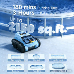 Cordless Robotic Pool Vacuum for Inground Pools, Above Ground Pool Cleaner