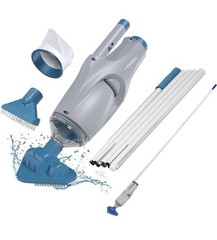KOKIDO 2025 upgrade Rechargeable Handheld Pool Vacuum Aluminum Pole and 2 Brush
