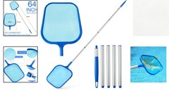 Durable Pool Skimmer Net with 5-Section Aluminum Pole – Perfect for Pools & Spas