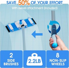 3-in-1 Pool Cleaning Kit with Brush, Vacuum, Net for Above Ground & In-ground…