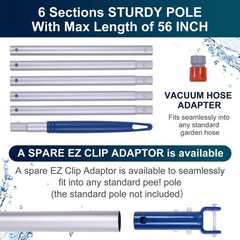 Manual Pool Vacuum for Above Ground Pool Upgrade with Fine Mesh Bag& 56&Prime; Pole…