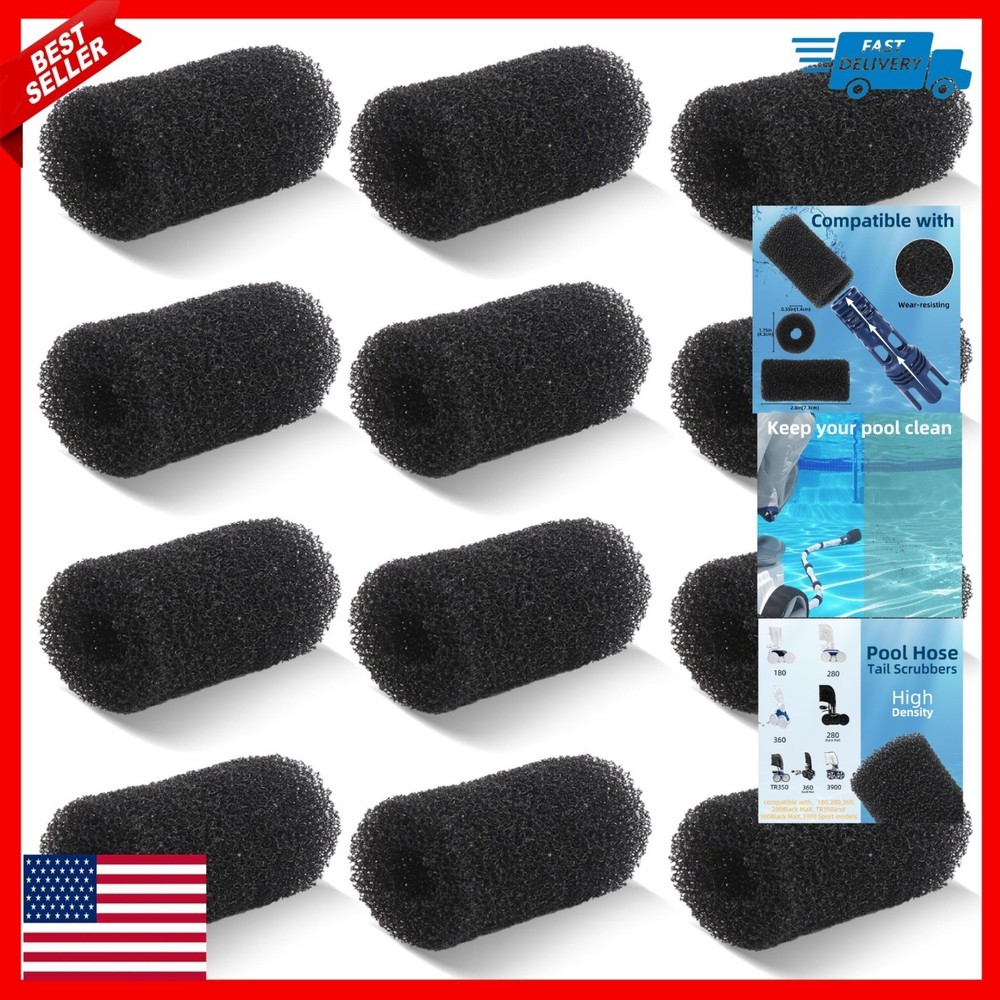 vibement 12 Pack Tail Scrubber Replacement for Polaris Pool Cleaner Parts