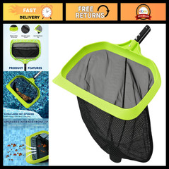 17.5&Prime; Pool Skimmer Net – Fine Mesh Leaf Rake, Triangular Frame, Scratch-Free Edg