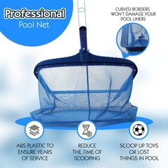 Pool Skimmer Net, Heavy Duty Leaf Rake Cleaning Tool, Fine Mesh Net Bag Catch…