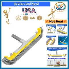 Heavy Duty 20 Inch Pool Brush with BPT Bristles for Inground Pool Cleaning