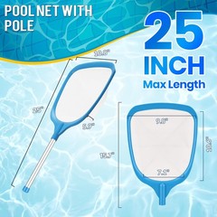 Tavaleu Pool Skimmer Net, Deep Leaf Net with Reinforced – Sky Color