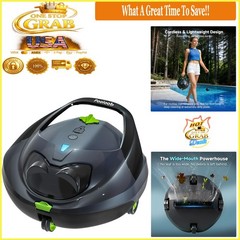 Robotic Pool Vacuum Cleaner with Triple Filtration Battery Powered Compact