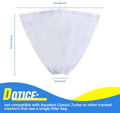 2 Pcs Pool Cleaner Fine Filter Bag Replacement Pool Spa Part Compatible with Aqu