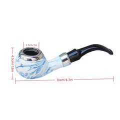 BigBigMe Tobacco Pipe, Classic Pipes with Blue and White