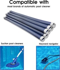 Automatic Pool Cleaner Hose 8 Pieces Flexible 26 Feet Gray Blue Polypropylene