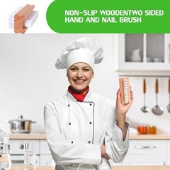 2-Pack Wooden Hand & Nail Brushes – Dual-Sided Fingernail Scrub Brush