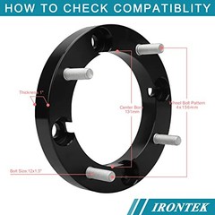4x156mm ATV Wheel Spacers 1&Prime;(25mm) Thickness with 12×1.5 Studs 4×156-2PCS