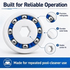 8-Pack Stainless Steel Bearings for Polaris Pool Cleaners