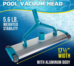 17.5&Prime; Heavy Duty Weighted Pool Vacuum Head Aluminum 1.5&Prime; Hose Swivel Fit
