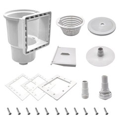 Above Ground Pool Skimmer Thru Wall Replacement 6 Inch Opening ABS Plastic Kit