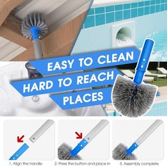 3-in-1 Pool Cleaning Kit with Brush, Vacuum, Net for Above Ground & In-ground…