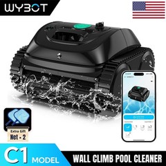WYBOT C1 Robotic Pool Cleaner Wall Climb Cordless Pool Vacuum Inground Pools