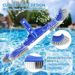 17&Prime; Pool Brushes for Cleaning Pool Walls Pool Brush Head with EZ Clip