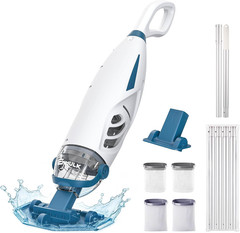 PC68 Pro Pool Vacuum for above Ground Pool with 9&prime; Extension Pole, 4 Filters, 26