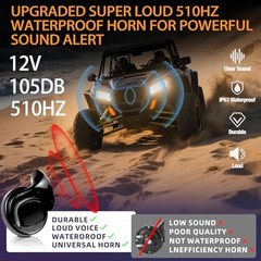 UTV Turn Signal Kit with Horn, ATV UTV Street Legal Kit, Pre-Wired, Plug and