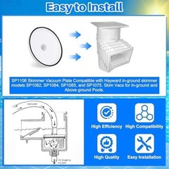 Complete 3-Piece Pool Cleaning Kit with Vacuum Head, Hoses & Skim Plate