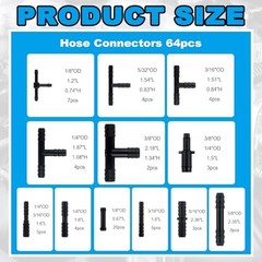 6PCS 5Ft Silicone Vacuum Hose Automotive Kit,ID 94PCS