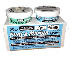 All Fix H2O EPOXY PUTTY Pool Repair Tile Gunite Stone Concrete Fiberglass Leaks