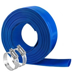 Eastrans 1.5&Prime;x 25 FT Heavy Duty Pool Backwash Hose Flat Discharge Weather B
