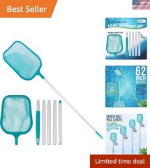 Lightweight 4-Foot Pool Leaf Skimmer with Customizable Length for Easy Cleanup