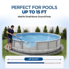 Above Ground Pool Maintenance Kit with Telescoping Pole & Leaf Skimmer Net