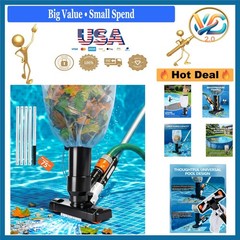 Handheld Pool Vacuum Above Ground Pool Floor Cleaner with Pole Brush