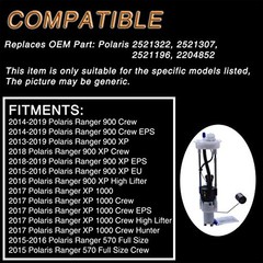 Electric Fuel Pump Assembly with Tank Seal Replacement for Polaris GEM 2521307
