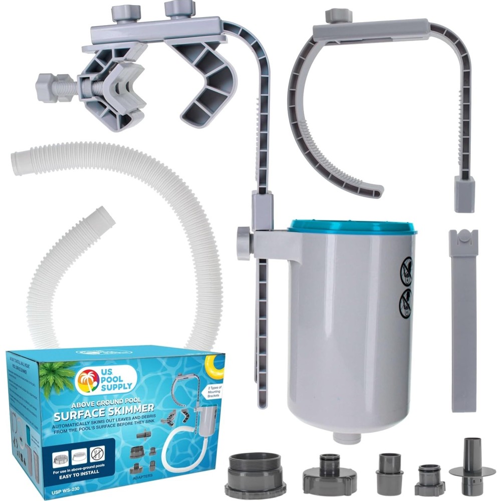 Pool Skimmer Above Ground Floating Surface Cleaner W/Adapters Pool Accessories
