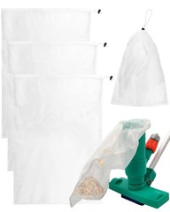 4 Pcs Pool Fine Mesh Filter Bags, Pool Replacement Net Vacuum Bags with Locki…