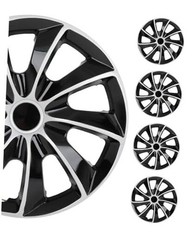 Snap On Hubcap Rimch Auto Tire Replacement Exterior Cap OEM Steel 15 in black