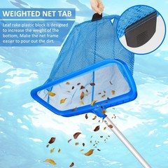 Swimming Pool Skimmer Net, Fine Mesh Pool Leaf Rake Net with Double-Layer Dee…